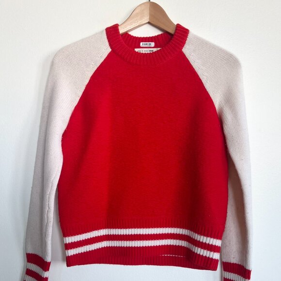 "Rag & bone" red & white sweater / 10% merino wool / Size XS - Picture 3 of 8